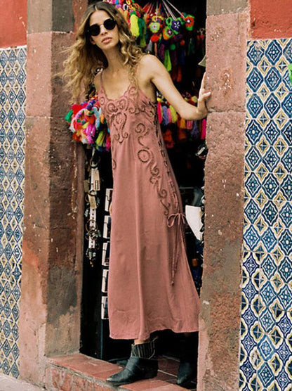 Flower Hollow Split-side Maxi Dress