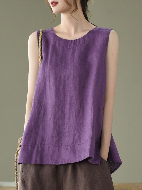 Original Solid Sleeveless Round-Neck Vest