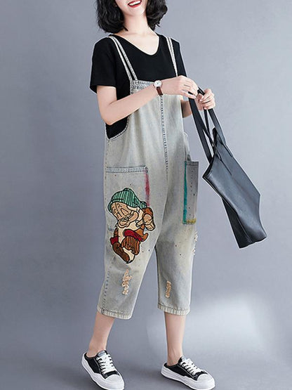 Original Cartoon Print Harem Jumpsuits