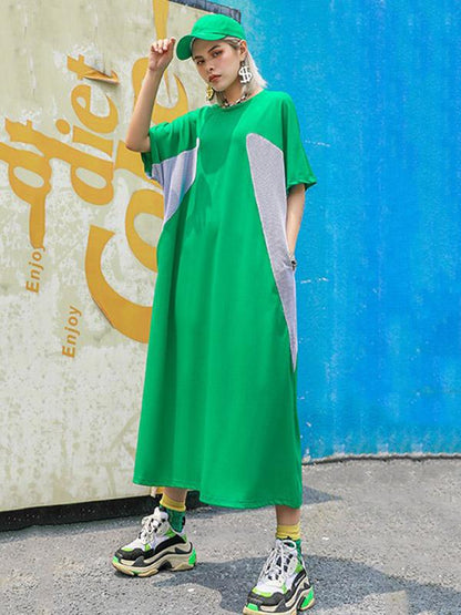 Loose Split-joint Mesh Dress