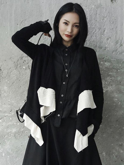 Cropped False-two Sweater Tops