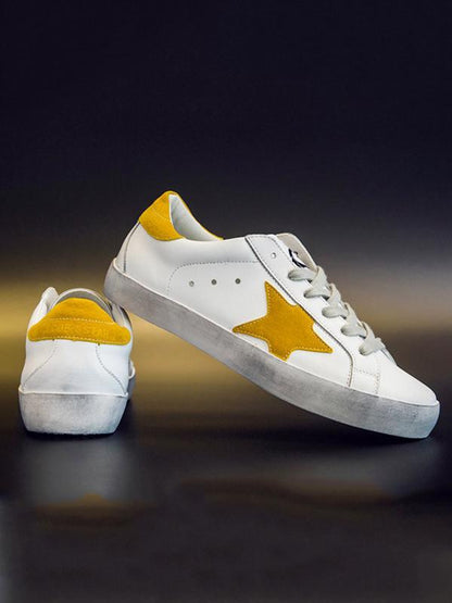 Star Printed Flat Heels Sneakers