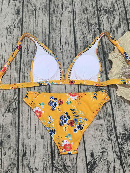 Floral Printed Bikinis Swimwear