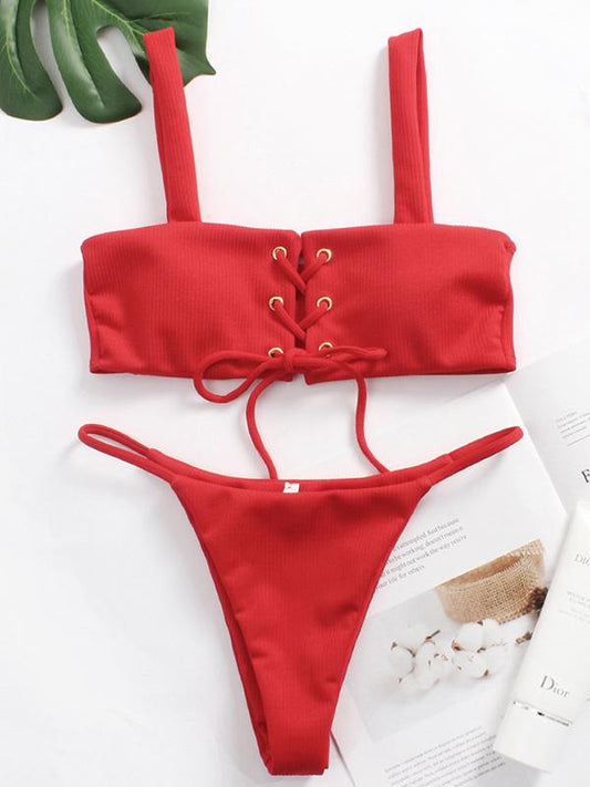 Sexy Lace-Up Bandage Bikinis Swimwear