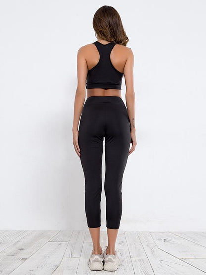Split-joint Gauze Color Blocking Yoga Suits