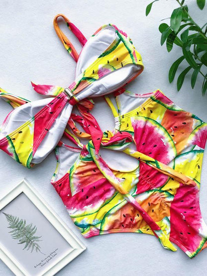 Knot Printed Bikinis Swimwear