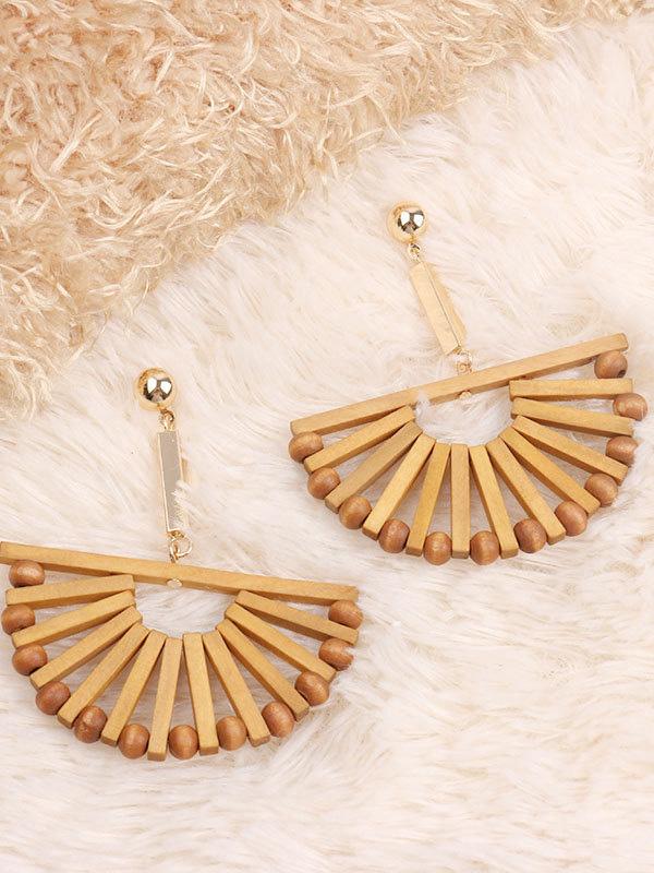 Vintage Wooden Earrings Accessories