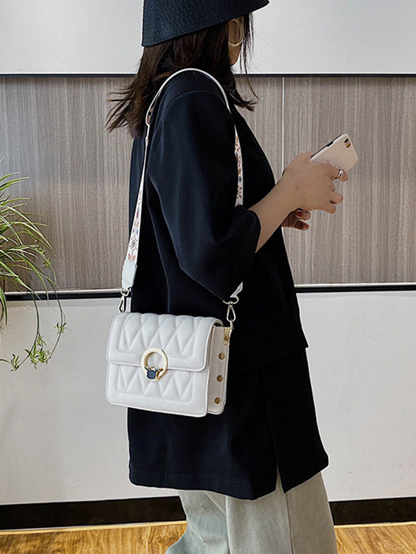 Casual PU Solid Color Geometric Bags