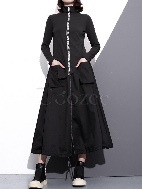 Letter Printed High-neck Bottoming T-shirt