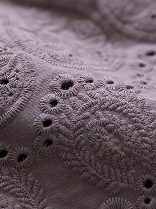 Vintage Artistic Retro Hollow Embroidered Shorts