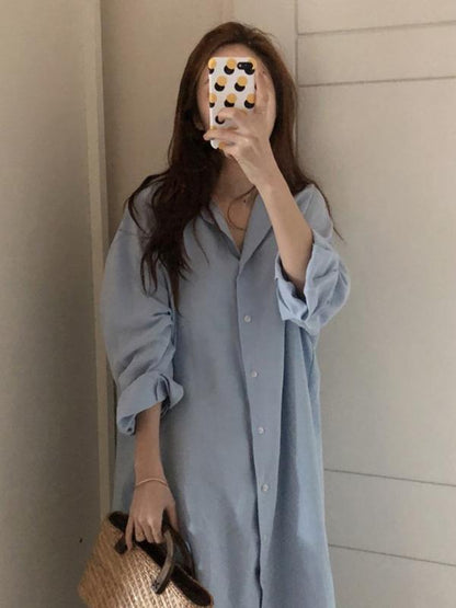 Chic Loose Long Shirt Dress