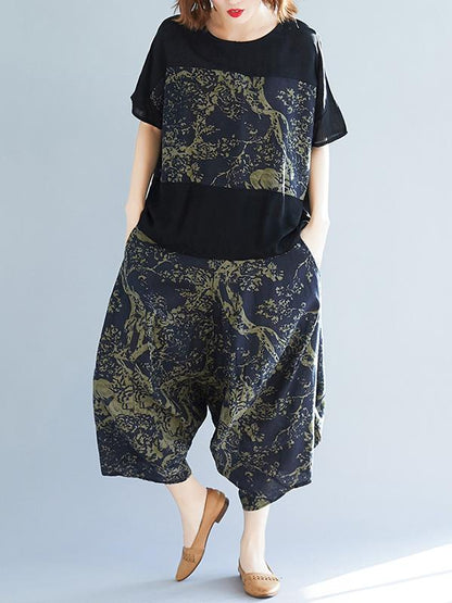 Loose Plus Size Ramie Cotton Suits