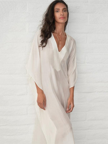 V-neck See-through Loose Cover-ups Swimwear