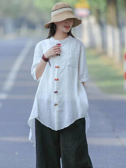 Loose A-line Cropped Blouse
