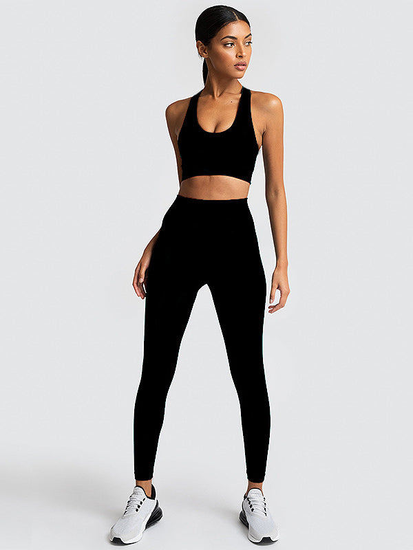 Seamless Simple Color Yoga Suits