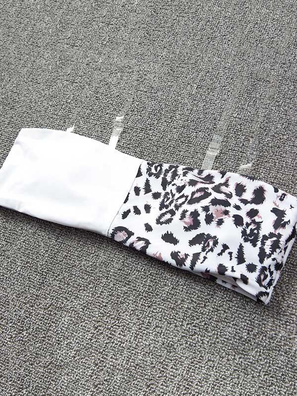 Split-Joint Bandeau Split Bikini Swimsuit