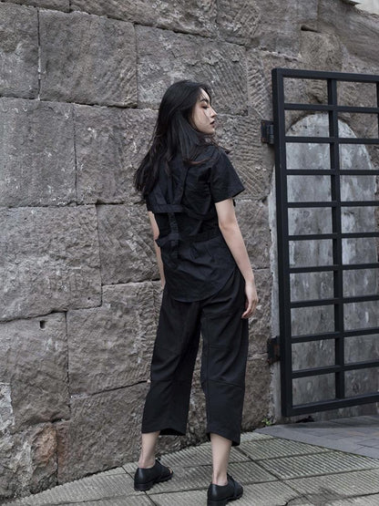 Loose Cotton Split-joint Pants