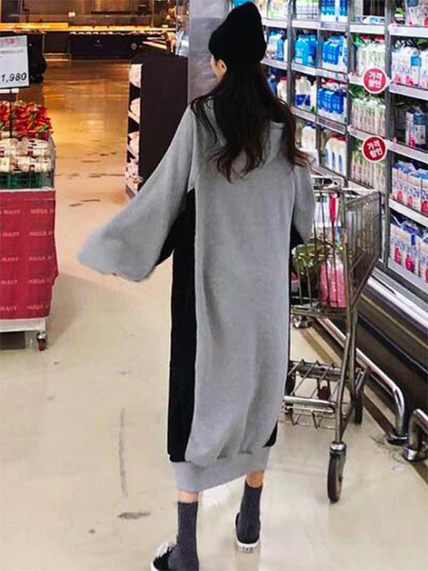 Loose Zipper Letter Printed Batwing Sleeves Hoodie Outwears