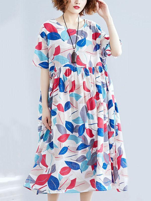 Original Printed Round-Neck Dress