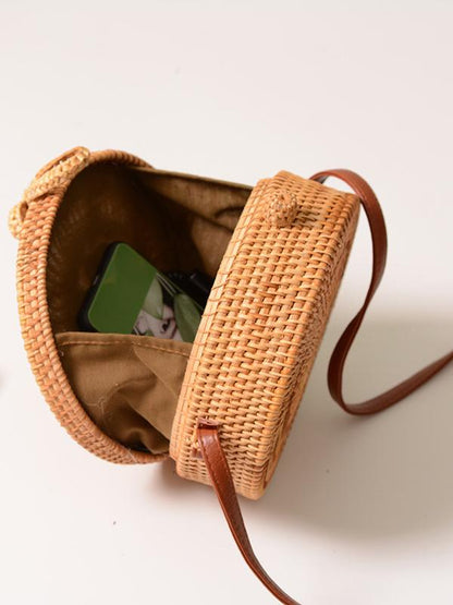 Hollow Rattan Knitting Bowknot Bohemia Bag