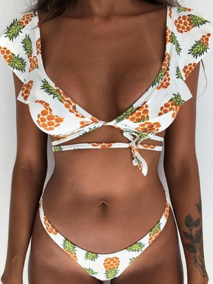 Falbala Plain&Printed Bikinis Swimwear
