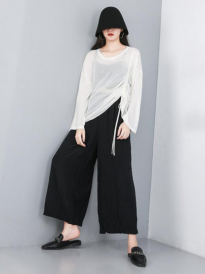 Ruffled See-through Sun-protection T-shirt