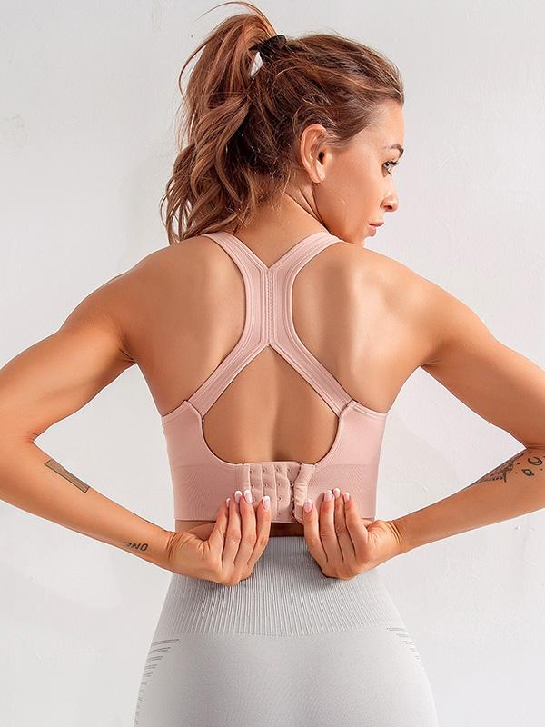 Solid Quick Dry Shockproof Sports Bra