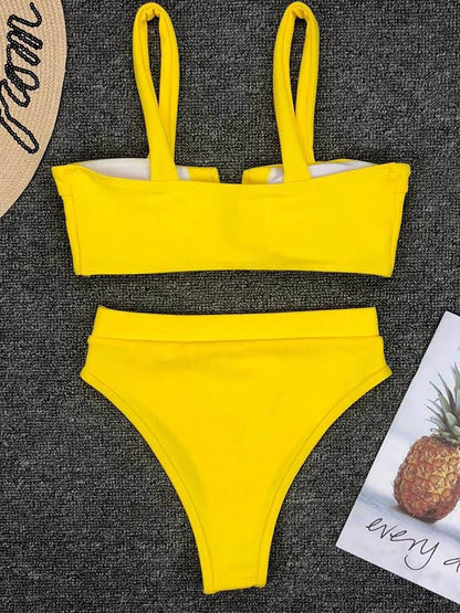 Bandeau With High Waist Bikini Set