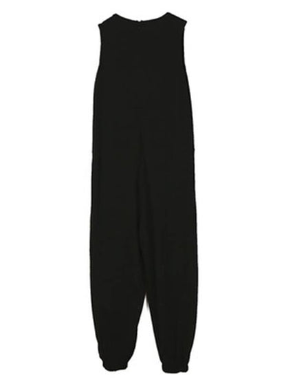 Loose Sleeveless Striped Jumpsuits