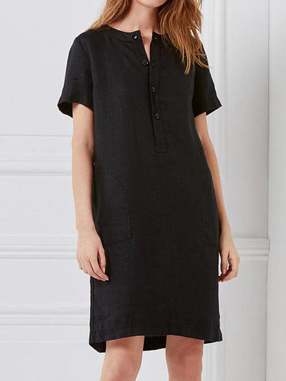 Plus Size Short Sleeves Midi Dress