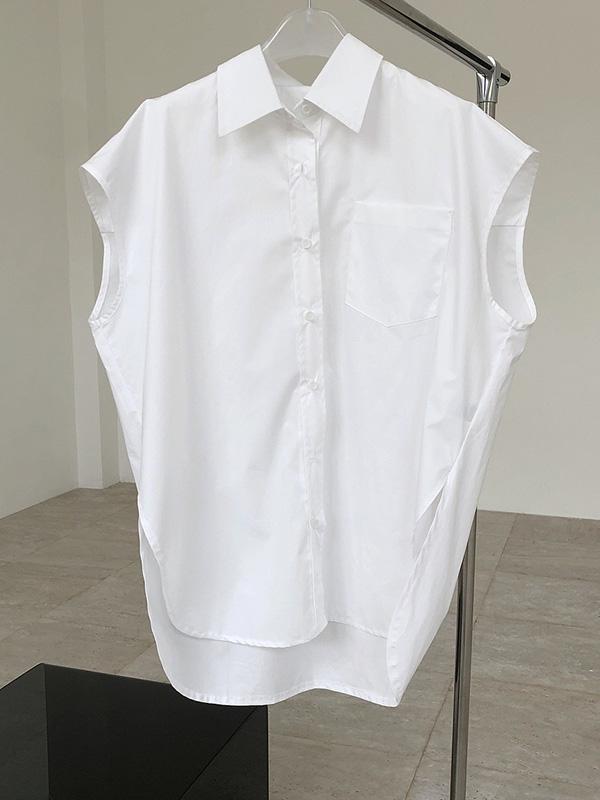 Original Solid Sleeveless Blouses&Shirts Tops