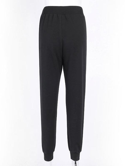 Fashion Letters Printed Contrast Color Casual Pants Bottoms