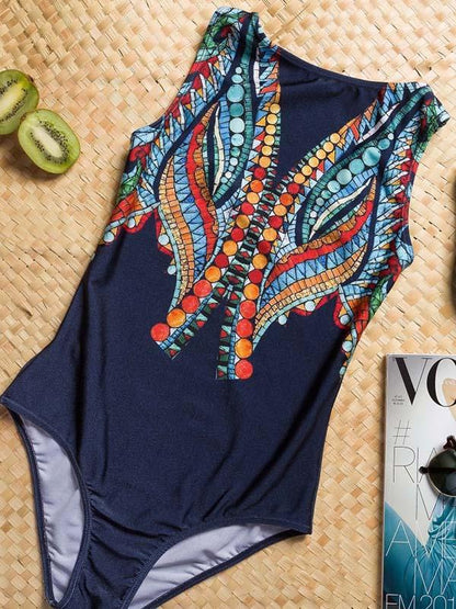 Printed Dull Sexy One-piece Swimwear