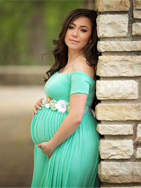 Maternity Off-the-shoulder Maxi Dress