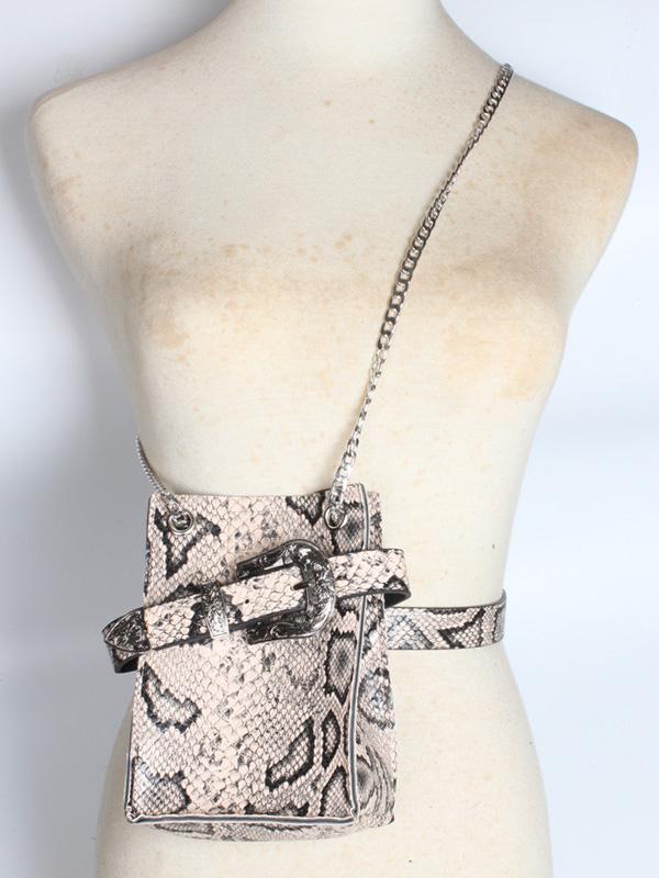 Snake Pattern Strap Change Purse