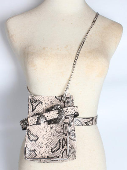 Snake Pattern Strap Change Purse