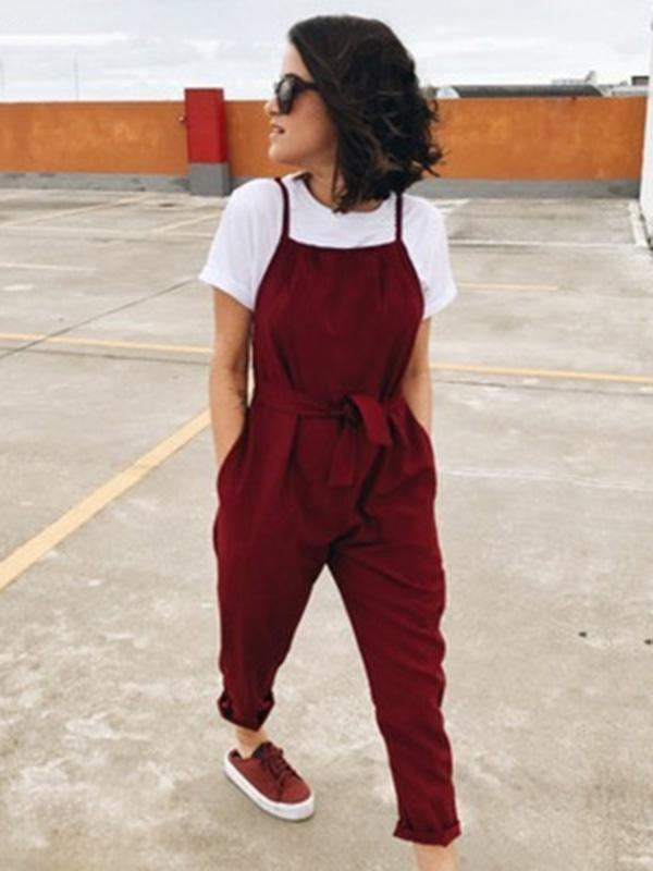 4 Colors Spagetti-neck Jumpsuits