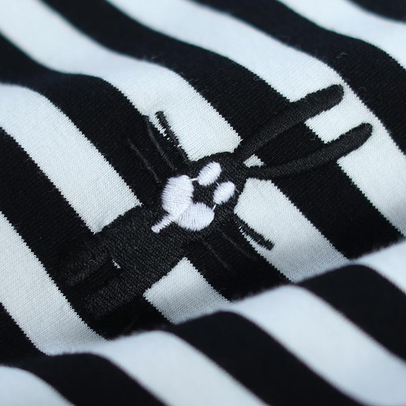 Buykud Thin Stripes And Thick Stripes Sleeve Spliced Casual Hoodie