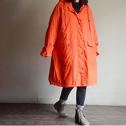 Cartoon Print Hoodies Loose Women Coat