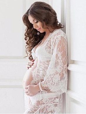 Maternity Lace Long Sleeve Cover-ups Swimwear