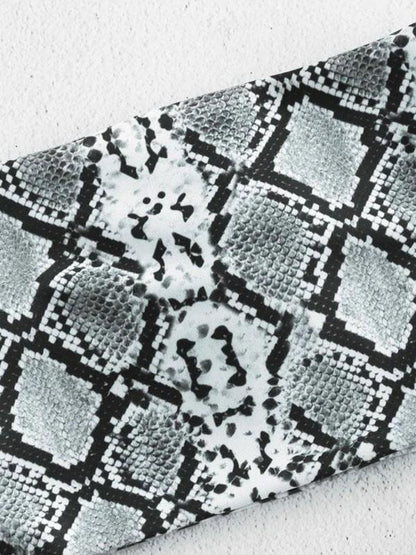 Snakeskin Printed Bandeau Bikinis Swimwear