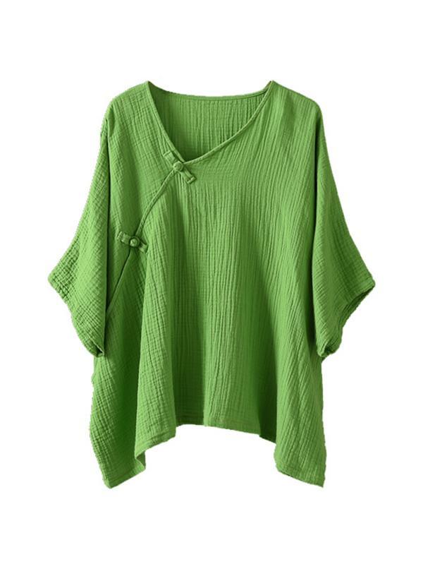 Vintage Solid Irregularity T-Shirts Tops