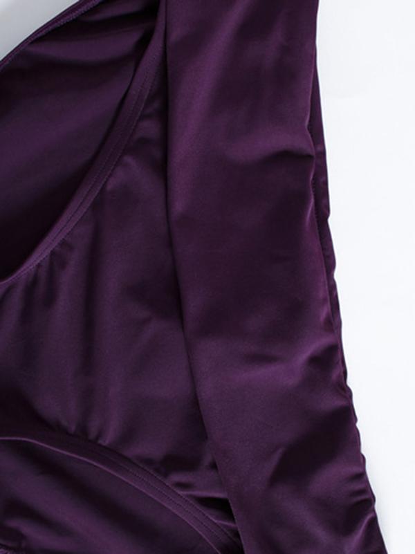 Halter-neck Plain Tankinis Swimwear