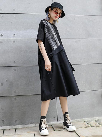 Loose Oversize Split-joint  Short Sleeves Dress
