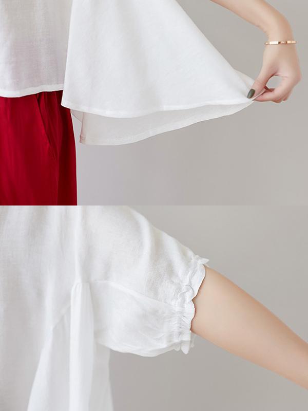 Loose Solid T-Shirt + Wide Leg Pants