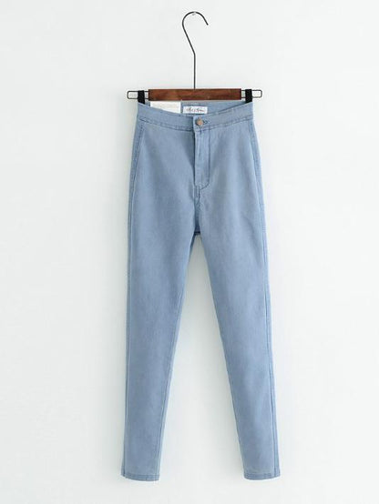 High-Rise Black Stretchy Casual Skinny Leg Pants