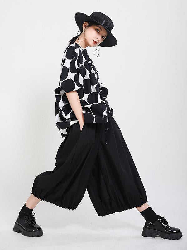 Original Solid Column Wide Leg Pants