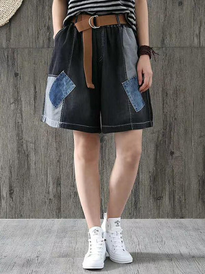 Loose Solid Split-joint Shorts Bottom