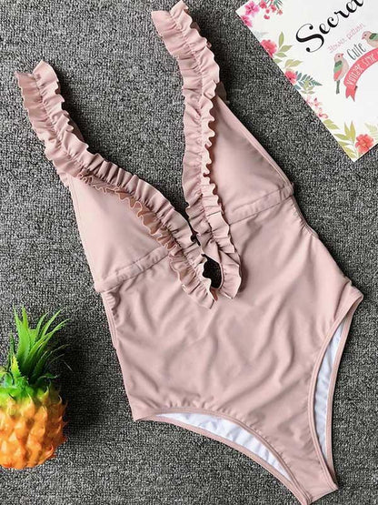 Falabala Plain One-piece Swimwear