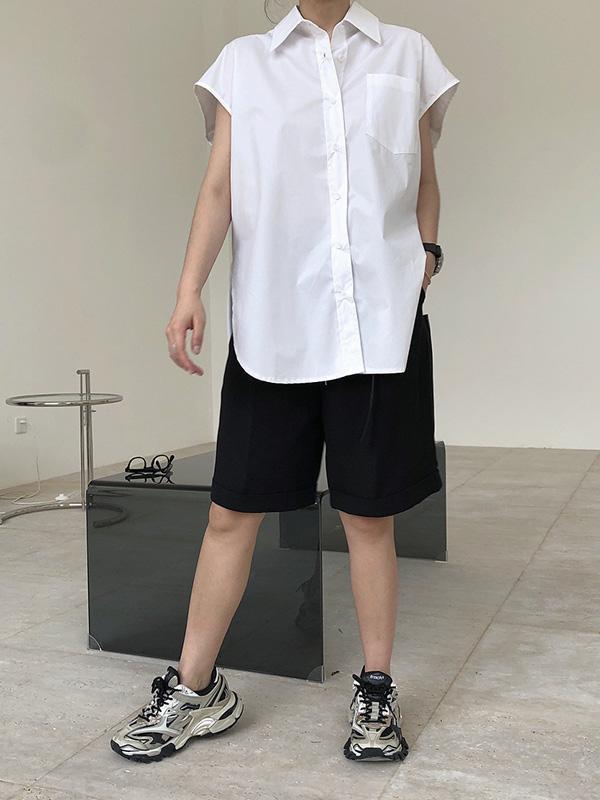 Original Solid Sleeveless Blouses&Shirts Tops